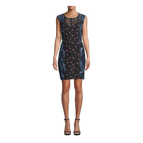 NICOLE MILLER Dresses & Skirts - NICOLE MILLER Womens Black Sleeveless Mini Cocktail Sheath Dress 8